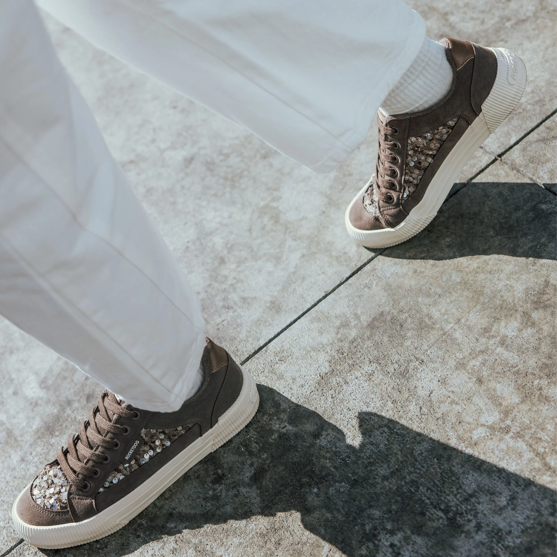 Cheery Brown Sequin Sneaker - Image 2
