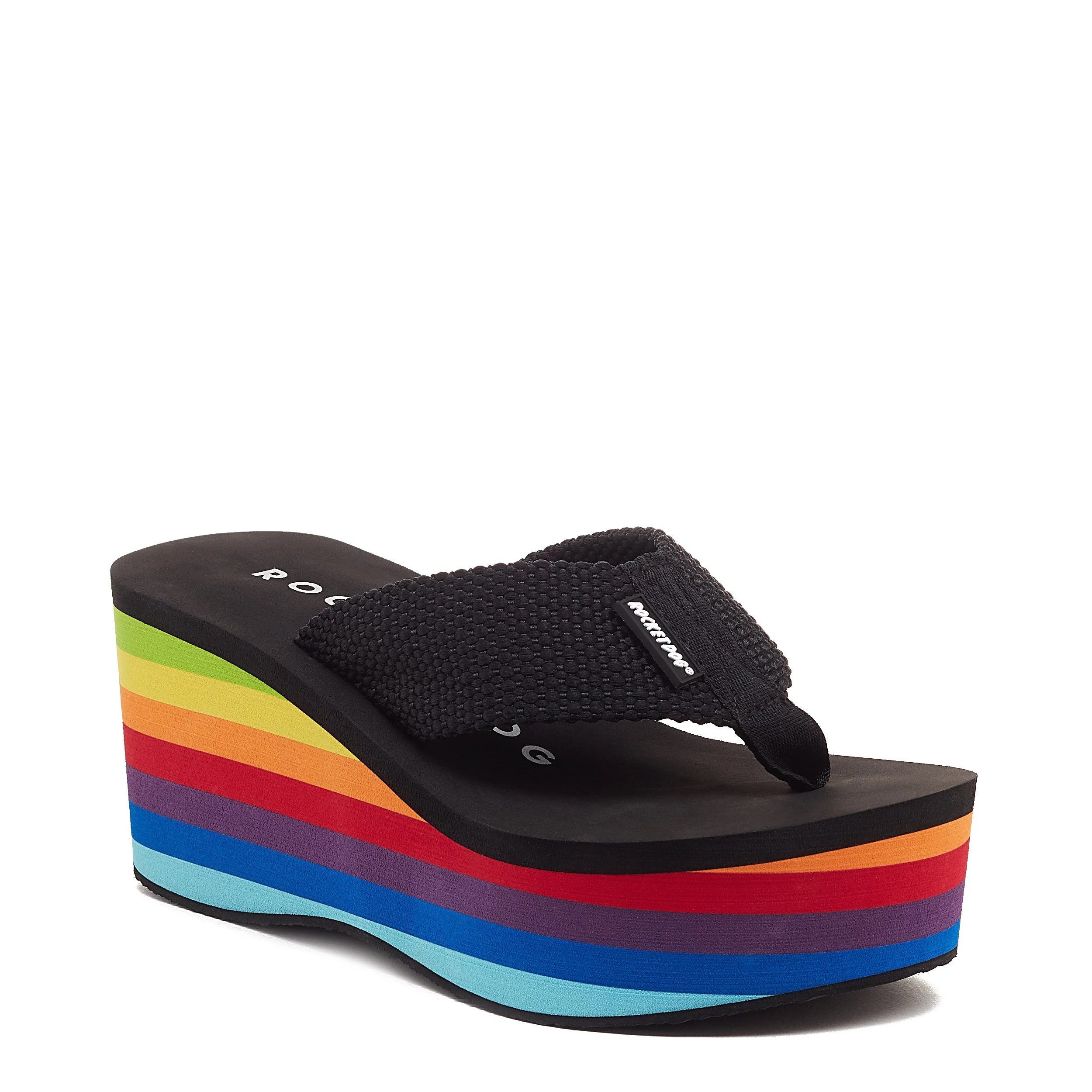 Crush Rainbow Black Platform Flip Flop - Image 3