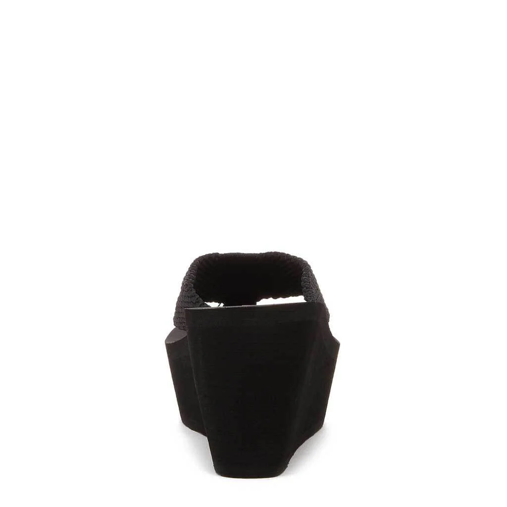 Diver Black Wedge Flip Flop - Image 4
