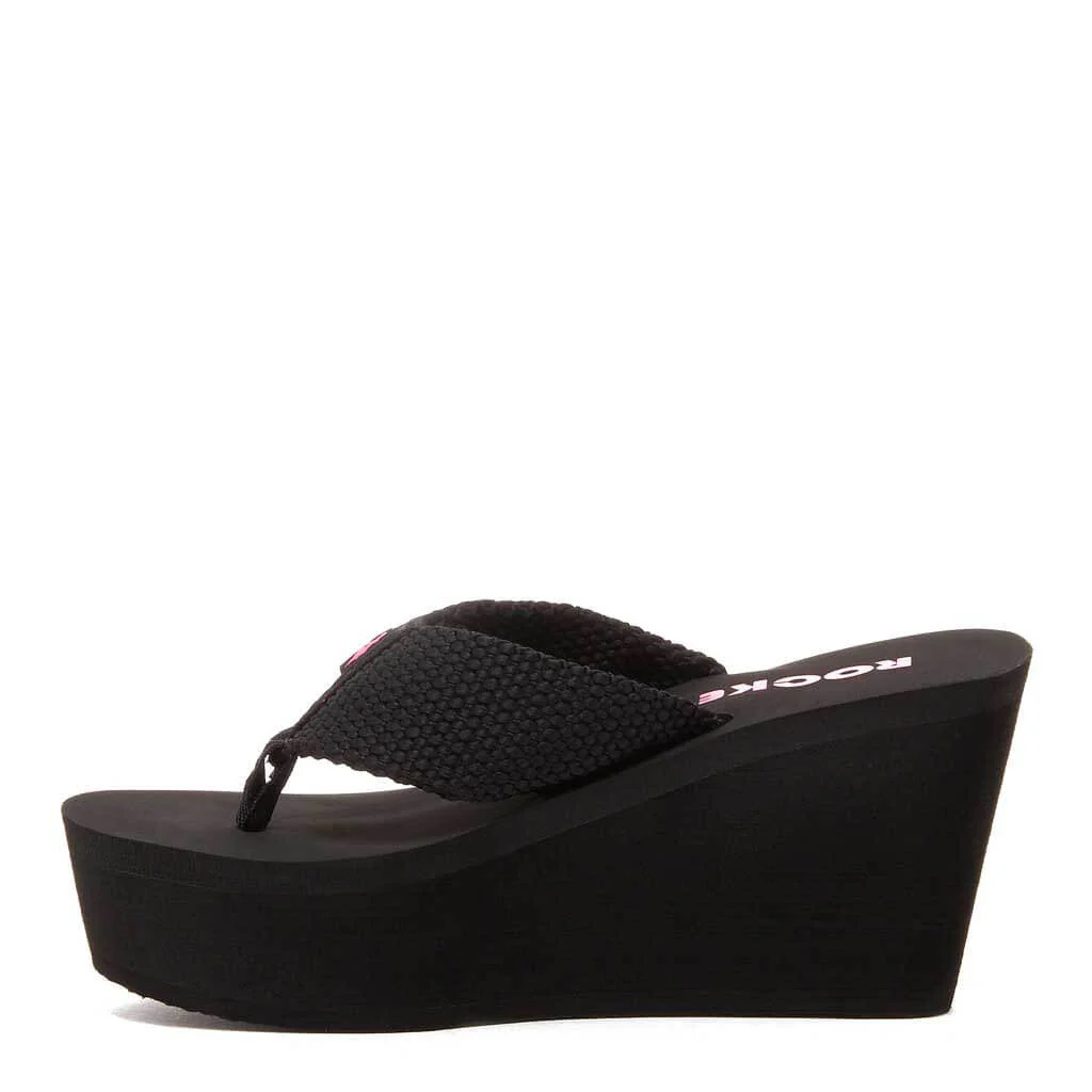Diver Black Wedge Flip Flop - Image 5
