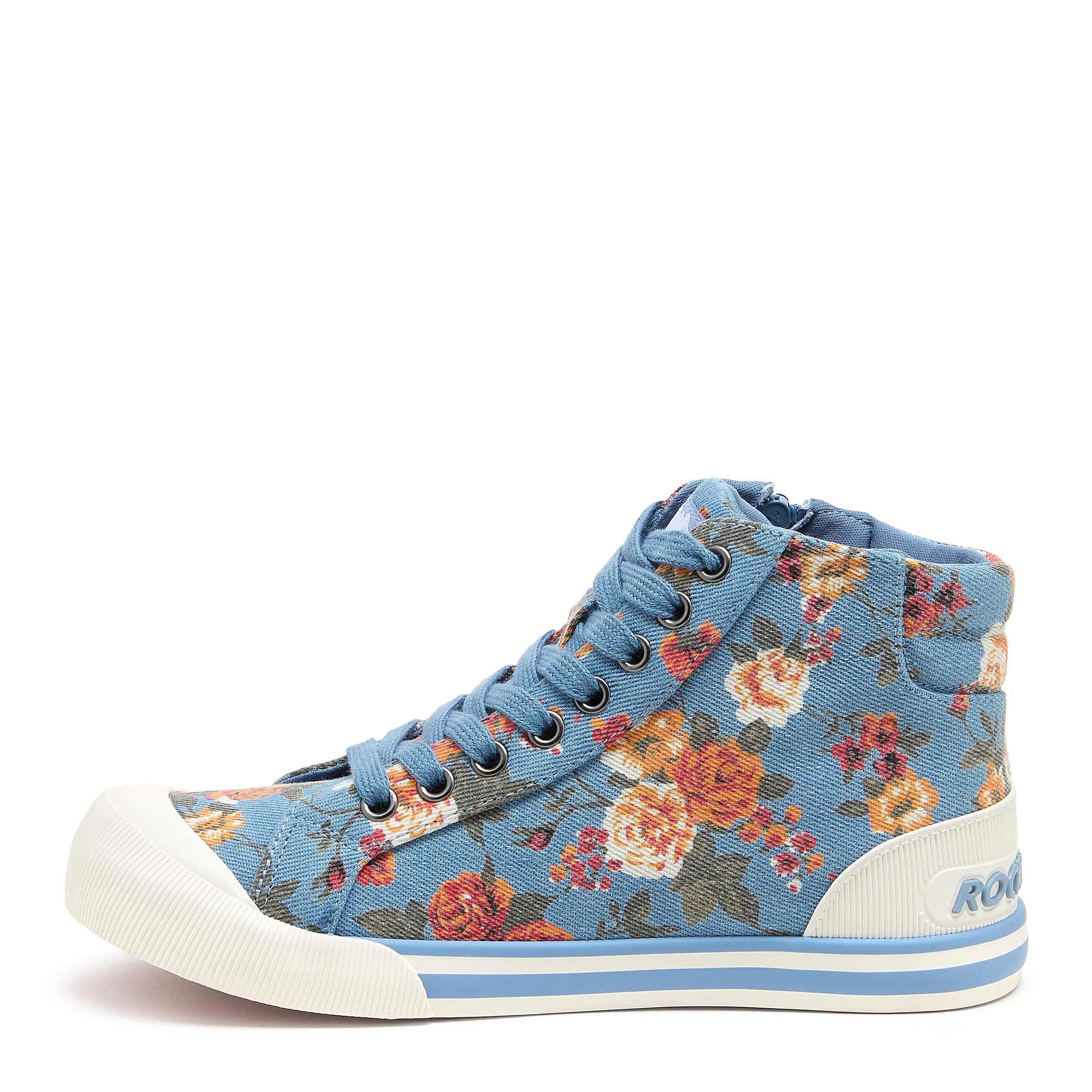 Jazzin Blue Floral Print High-top sneakers - Image 3