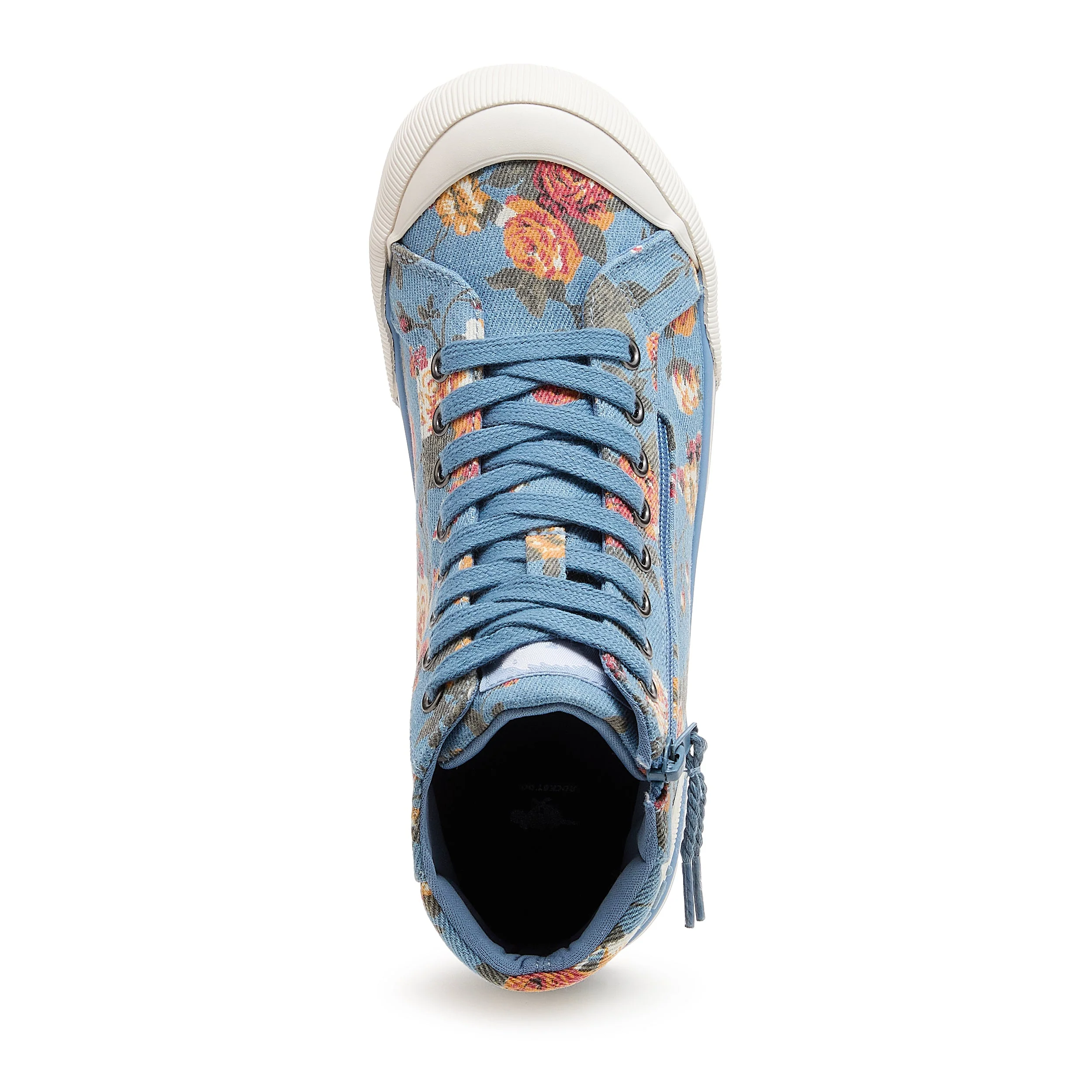 Jazzin Blue Floral Print High-top sneakers - Image 6
