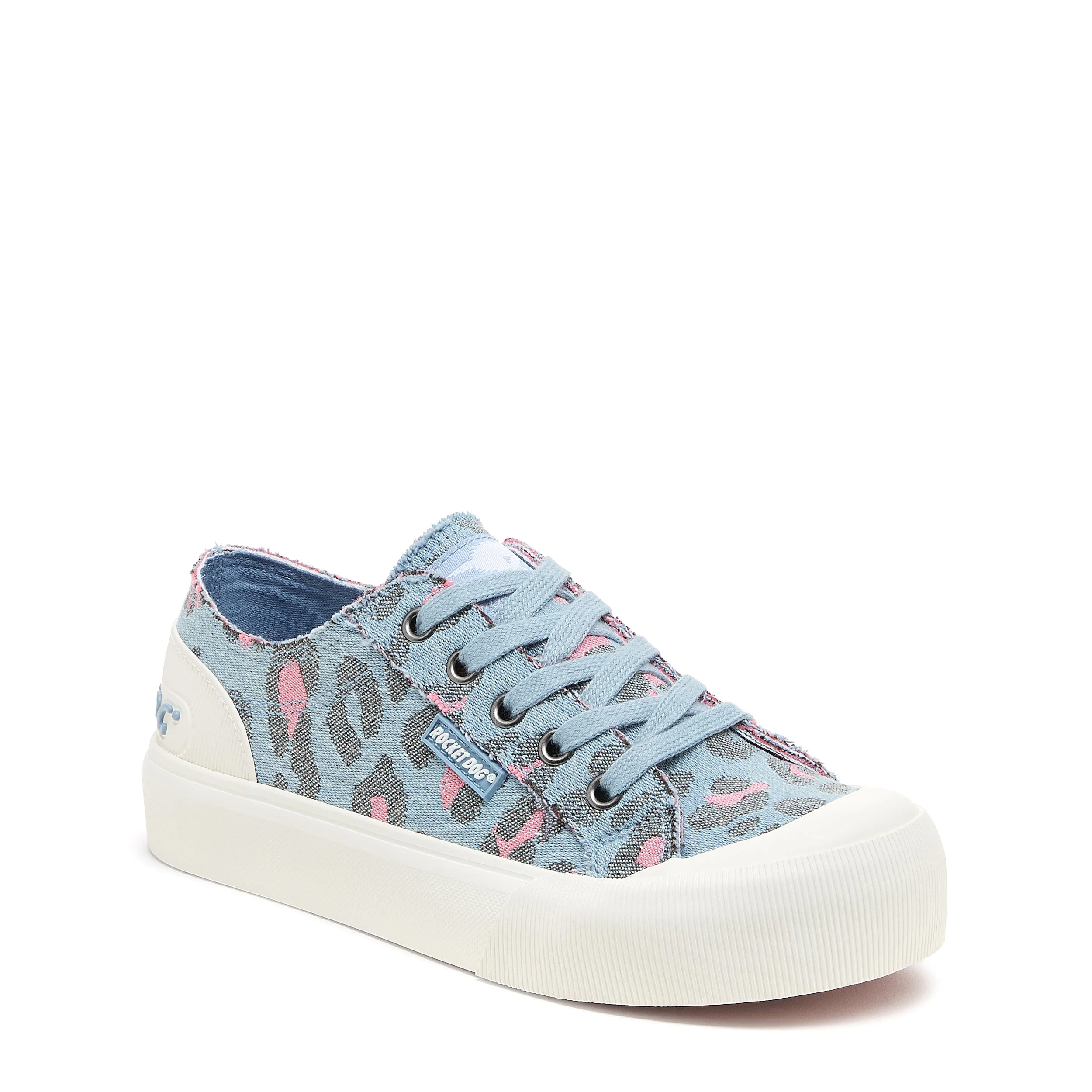 Jazzin Plus Light Blue Leopard Print sneakers - Image 3